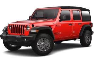 4 door red Jeep